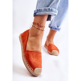 PG1 Klasické dámské oranžové semišové espadrilky Clarice oranžový 1
