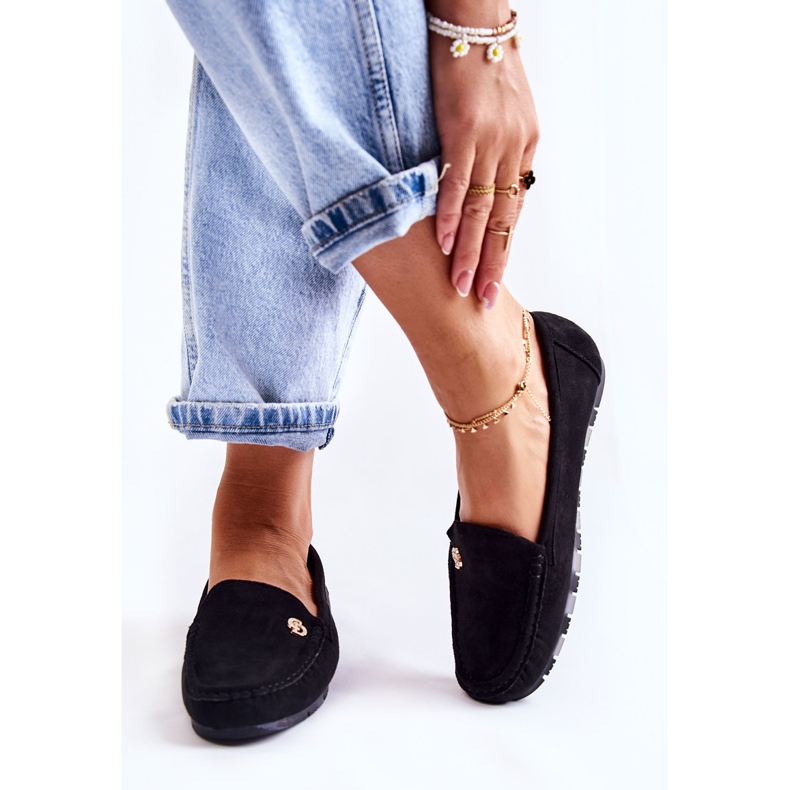PS1 Dámské černé semišové mokasíny Colena černá 2