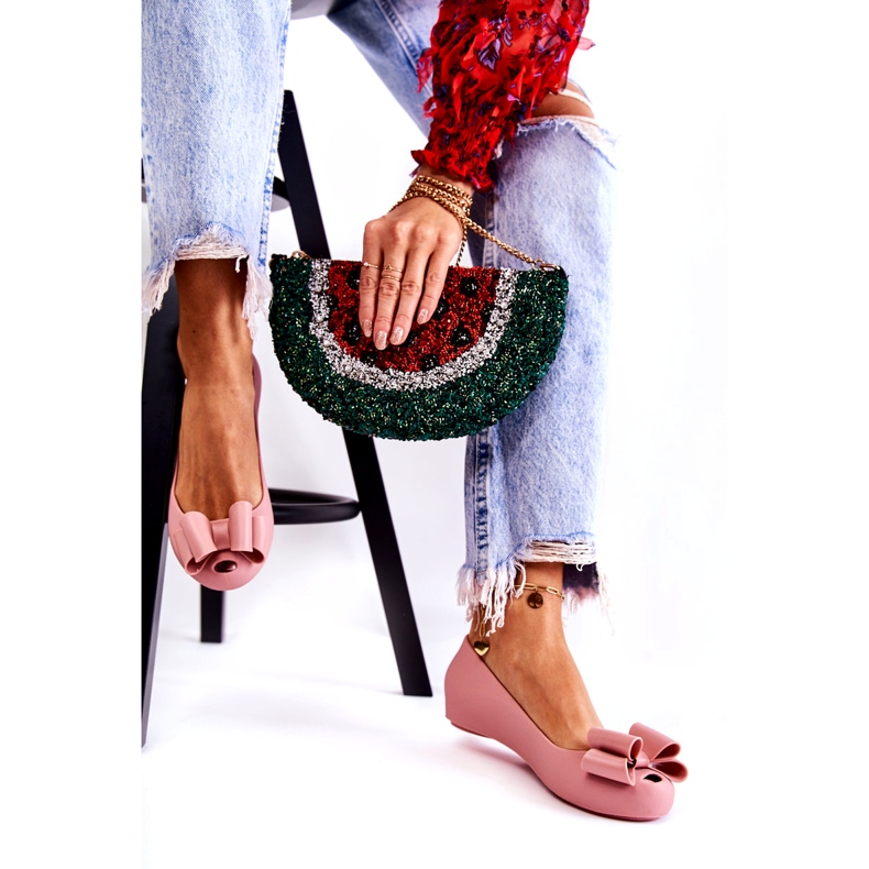 PH1 Dámské Gumové Baleríny S Mašlí Růžový Florret 2