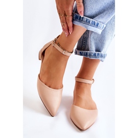 WD1 Dámské kožené balerínové sandály v barvě Spitz Beige Caprise béžový 1