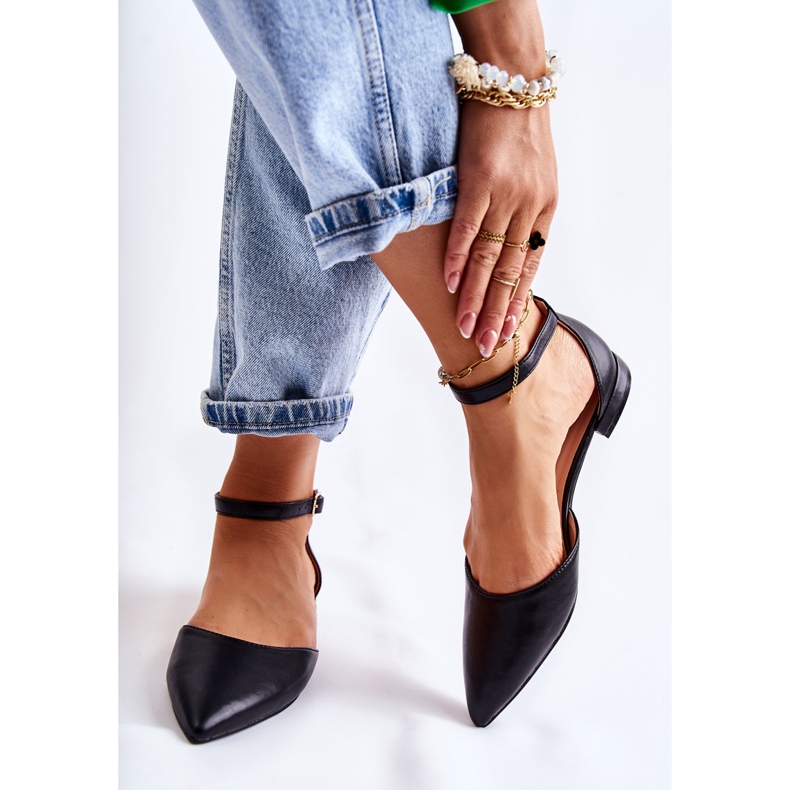 WD1 Dámské kožené balerínové sandály v barvě Spitz Black Caprise černá 2 WD1 Dámské kožené balerínové sandály v barvě Spitz Black Caprise černá 2