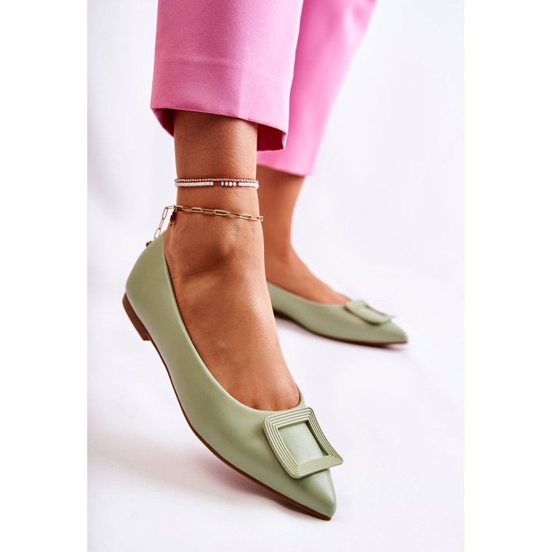 WS1 Balerína S Ornamentem V Zeleném špici Simone zelená 2