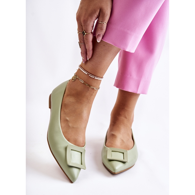 WS1 Balerína S Ornamentem V Zeleném špici Simone zelená 1 WS1 Balerína S Ornamentem V Zeleném špici Simone zelená 1