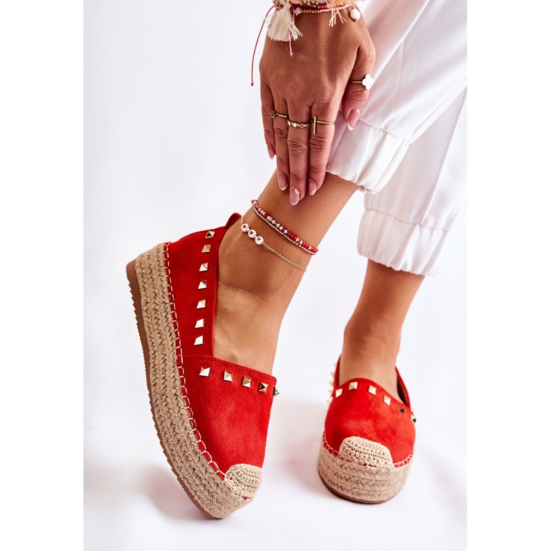 WT1 Dámské espadrilky s červenými cvočky Laross 1