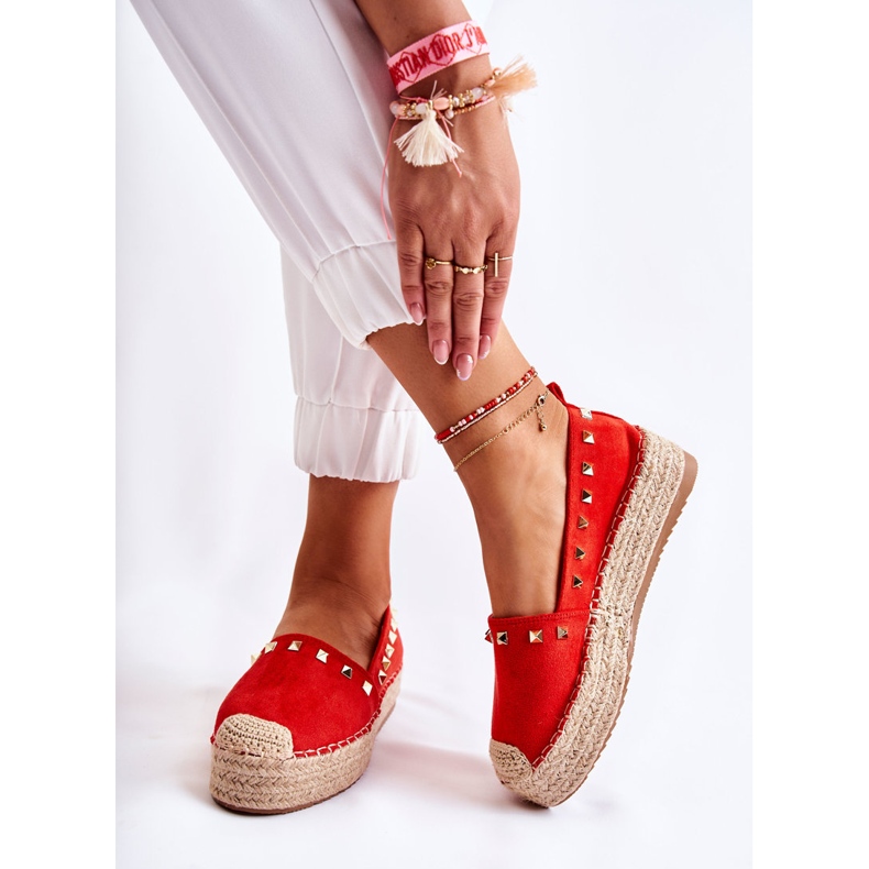 WT1 Dámské espadrilky s červenými cvočky Laross 2