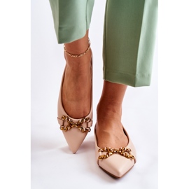 WS1 Dámské Baleríny V Spitz S Béžovým Ornamentem Carlos 2