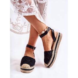 WS1 Dámské sandály Espadrilky na platformě Black Susane černý 2