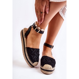 WS1 Dámské sandály Espadrilky na platformě Black Susane černá 1