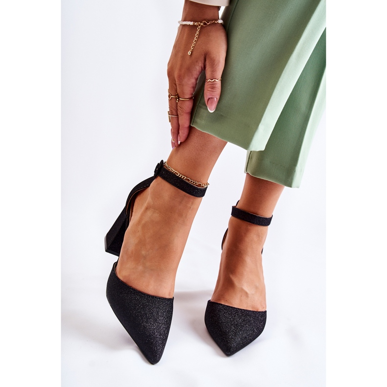 WS1 Lesklé černé lodičky Amira Na Baru černá 1