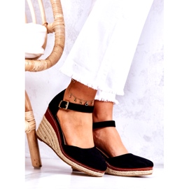 PS1 Dámské černé espadrilky na klínech Tamarill černá 1