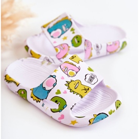 WJ1 Lehké dětské bílé pantofle Astro Dinosaur bílý 2