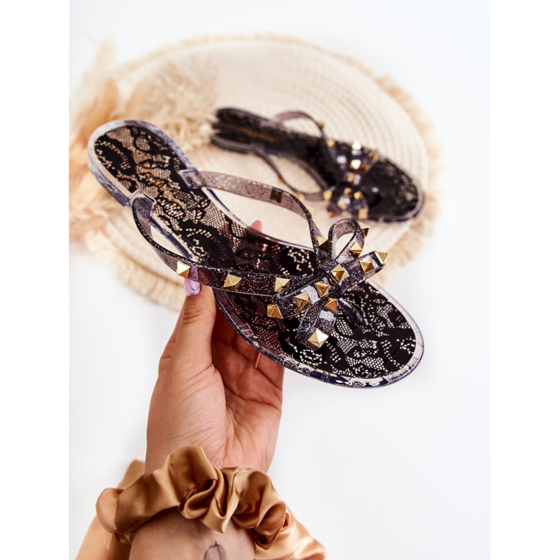 WJ1 Dámské gumové žabky Black Monise černá 1