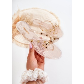 WJ1 Dámské nahé gumové žabky Monise béžový 2