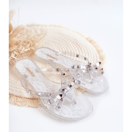 WJ1 Dámské gumové žabky Transparent Monise bezbarvý 2