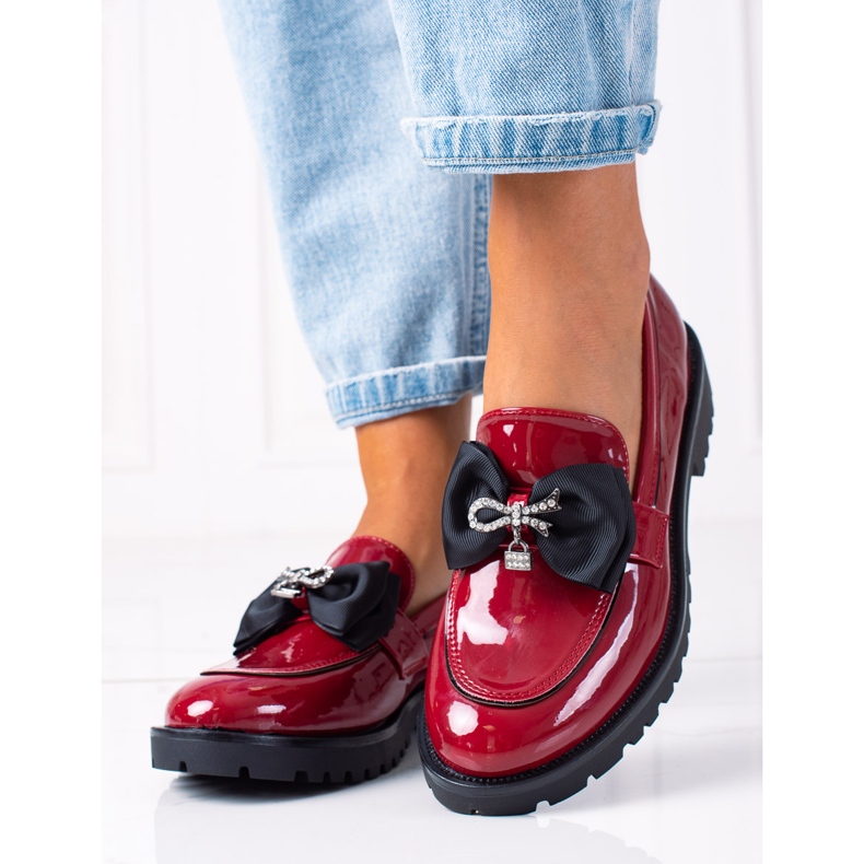 SHELOVET Mokasíny S Mašlí červené 1