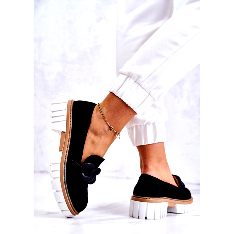 PS1 Semišové mokasíny s černou ozdobou Talisa černá 5