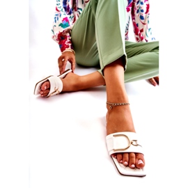 PG2 Dámské klasické kožené pantofle s bílým zdobením Shilla 4