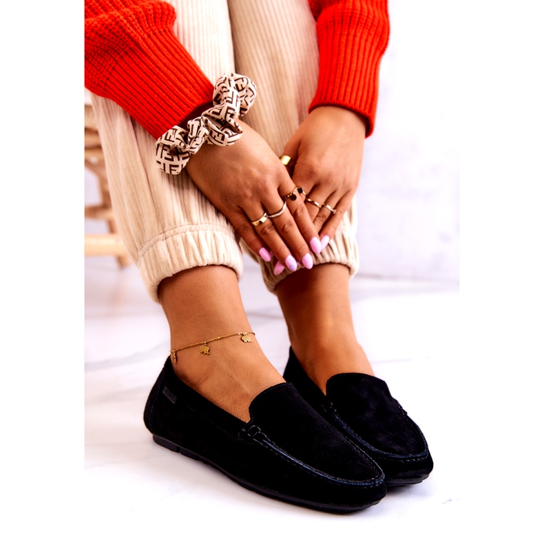 Dámské semišové mokasíny Big Star JJ274654 Black černá 4