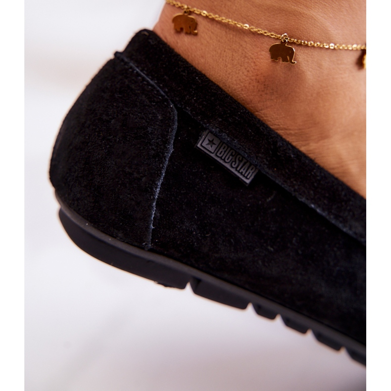 Dámské semišové mokasíny Big Star JJ274654 Black černá 5