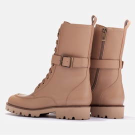 Marco Shoes Celozrnné kožené boty béžový 5