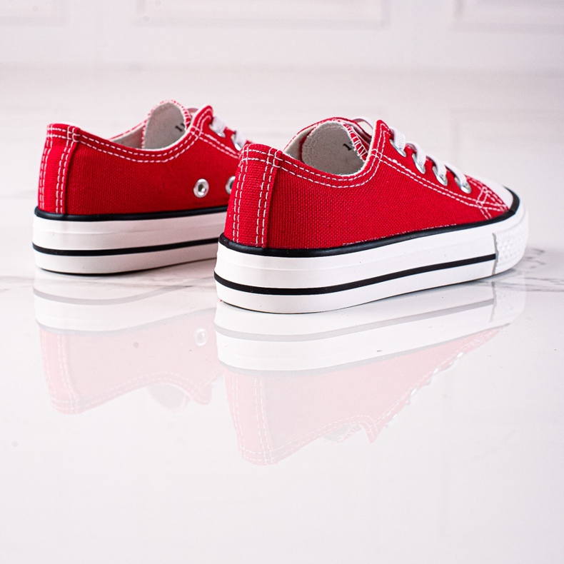 Červené dětské tenisky Vico s gumičkami 1 Červené dětské tenisky Vico s gumičkami 1