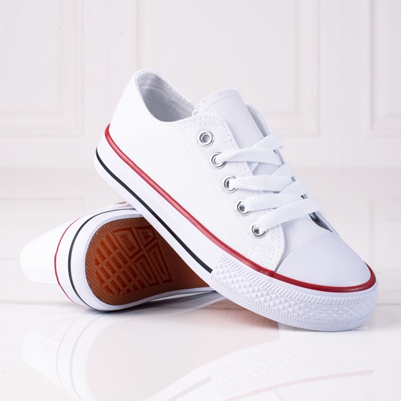 Šněrovací dětské tenisky Vico bílé bílý 2