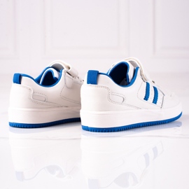 Dětské tenisky Shelovet z ekologické kůže v bílé a modré barvě bílý 2