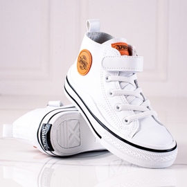 Dětské vysoké tenisky Shelovet z ekologické kůže v bílé barvě bílý 1