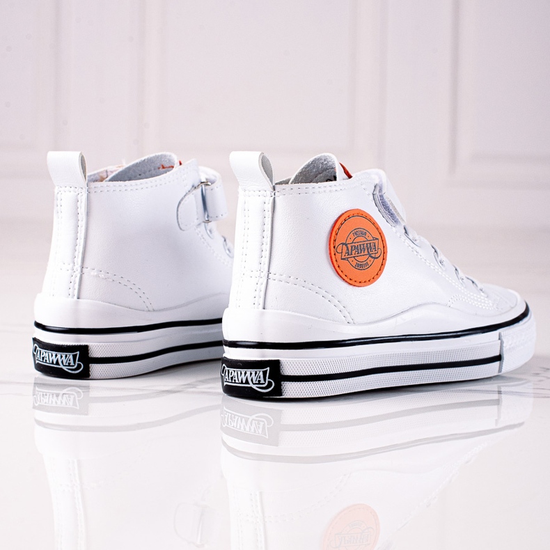 Dětské vysoké tenisky Shelovet z ekologické kůže v bílé barvě bílý 2