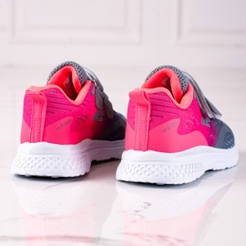 Dětské sportovní boty Shelovet se zapínáním na suchý zip růžové a šedé barvy růžový šedá 1