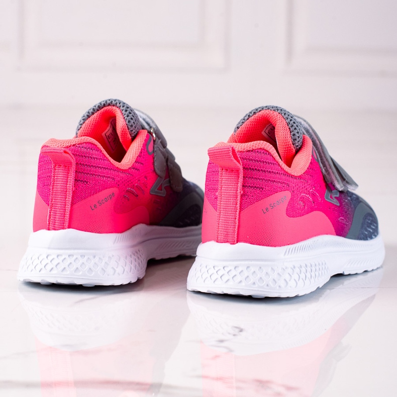 Dětské sportovní boty Shelovet se zapínáním na suchý zip růžové a šedé barvy růžový šedá 1