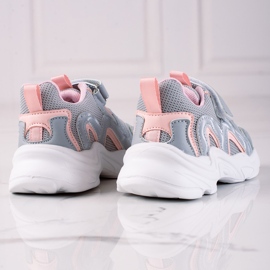 Dětské tenisky Shelovet se suchým zipem šedé barvy modrý šedá 1