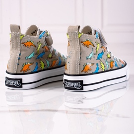 Vysoké tenisky pro kluky Shelovet šedé dinosaury šedá 1