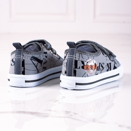 Chlapecké tenisky Shelovet se suchým zipem šedé barvy šedá 1