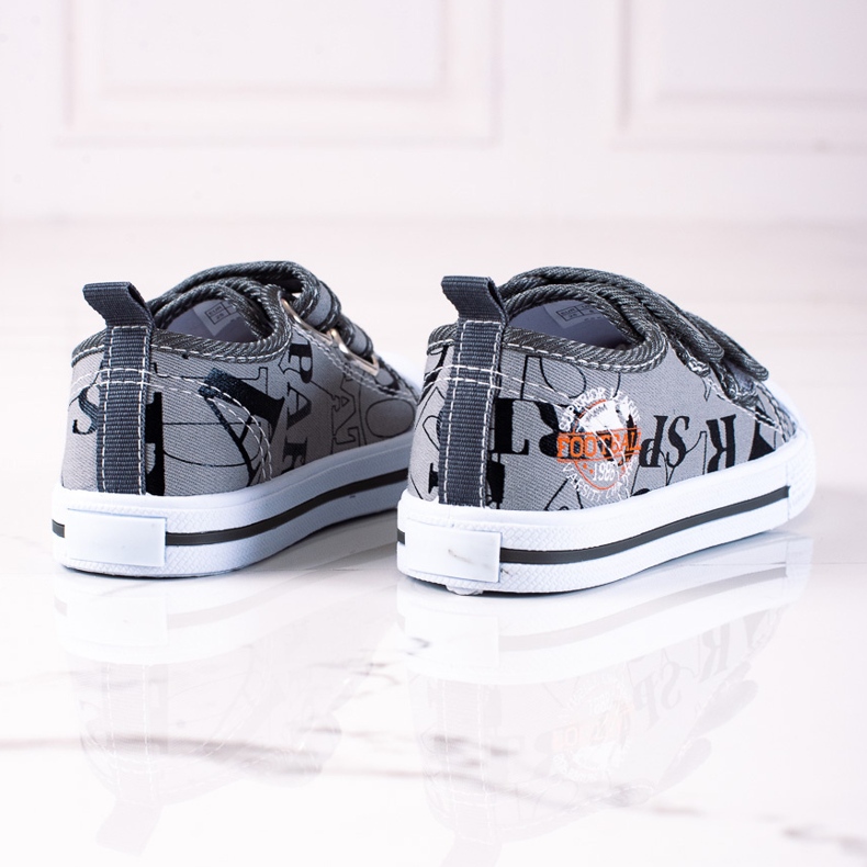 Chlapecké tenisky Shelovet se suchým zipem šedé barvy šedá 1