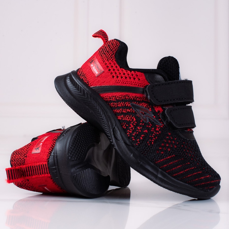 Chlapecké tenisky Shelovet červeno-černý materiál černá červené 1