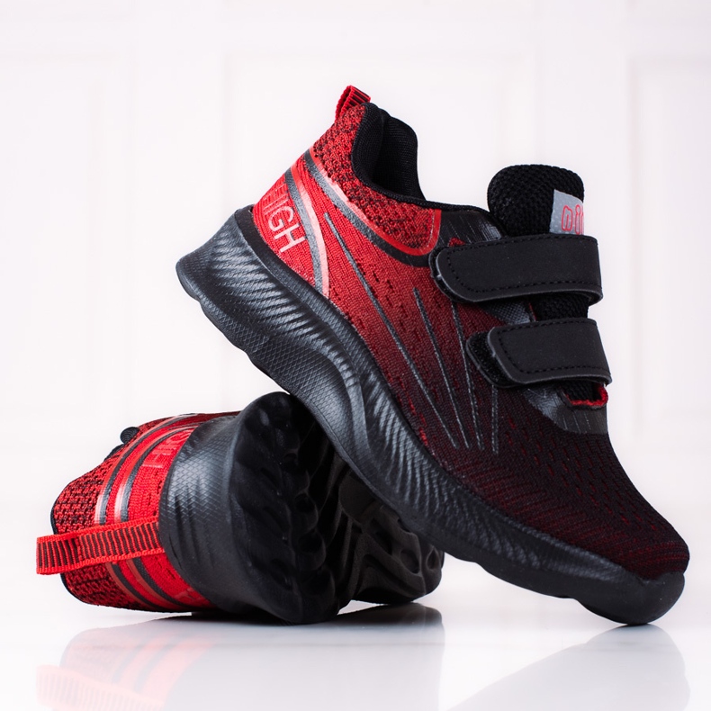 Chlapecké tenisky Shelovet s dvojitým suchým zipem černo-červené černá 2