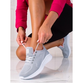 Dámské světle šedé sportovní boty SHELOVET se šněrováním šedá 1