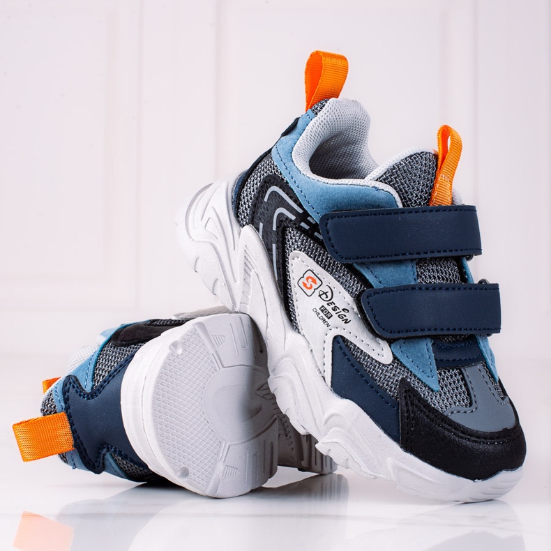 Chlapecké tenisky Shelovet na silné šedé podrážce modrý šedá 1