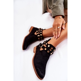 WS1 Dámské kozačky s tryskami na plochém podpatku Black Larino černá 1 WS1 Dámské kozačky s tryskami na plochém podpatku Black Larino černá 1