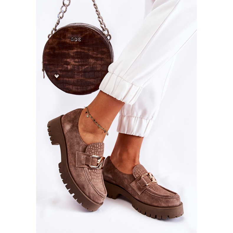 PL5 Módní semišové mokasíny Světle hnědé Rayhan béžový 2