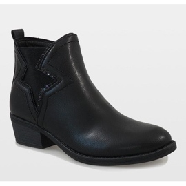 Kayla Shoes Černé zateplené kozačky s hvězdou 6307-1 černý 1