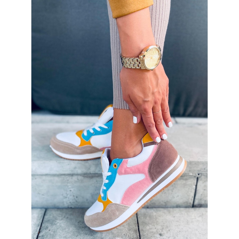 Dámské sportovní boty Pokki Khaki bílý růžový žlutá 1