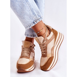 PS1 Dámské semišové sportovní boty hnědo-béžová Elisse béžový hnědý 2