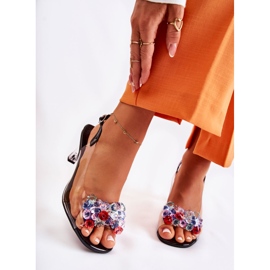 S.Barski Elegantní Sandály S Crystals Black Lanette černý vícebarevný 1