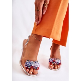 S.Barski Elegantní sandály se stříbrnými krystaly Lanette vícebarevný 1