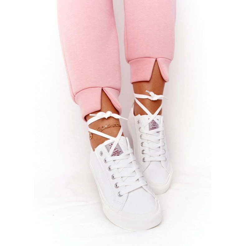 Big Star Dámské ekologické kožené tenisky Cross Jeans HH2R4001C bílé bílý 5