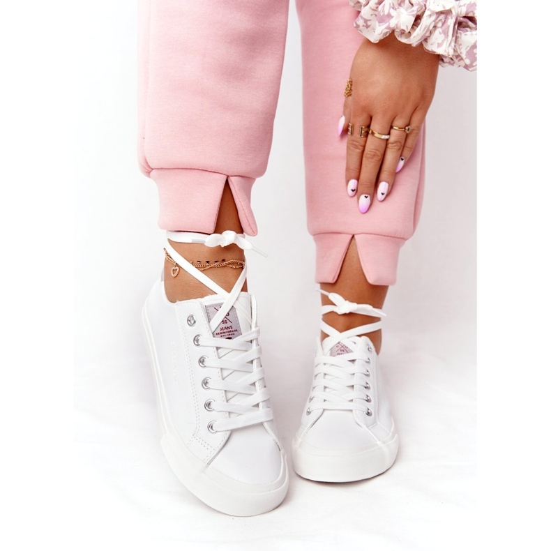 Big Star Dámské ekologické kožené tenisky Cross Jeans HH2R4001C bílé bílý 3