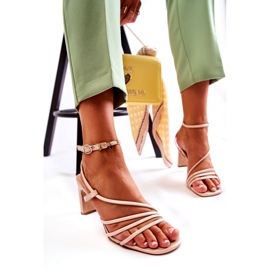 WS1 Klasické lakované sandály na vysokých podpatcích béžová Milani béžový 5