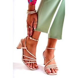 WS1 Klasické lakované sandály na vysokých podpatcích béžová Milani béžový 1